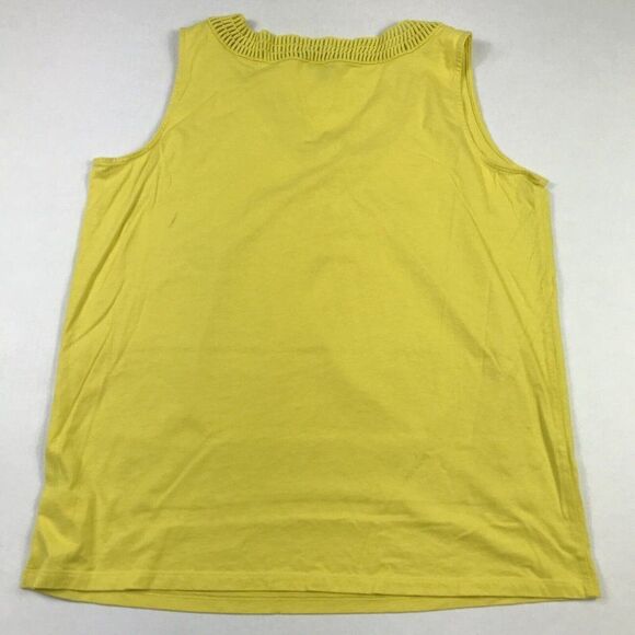 Talbots Womens Tank Yellow V-Neck Sleeveless Cotton Blend Top Plus Size 1X * - Picture 10 of 12
